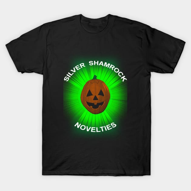 Silver Shamrock Pumpkin Head T-Shirt by SquareDog